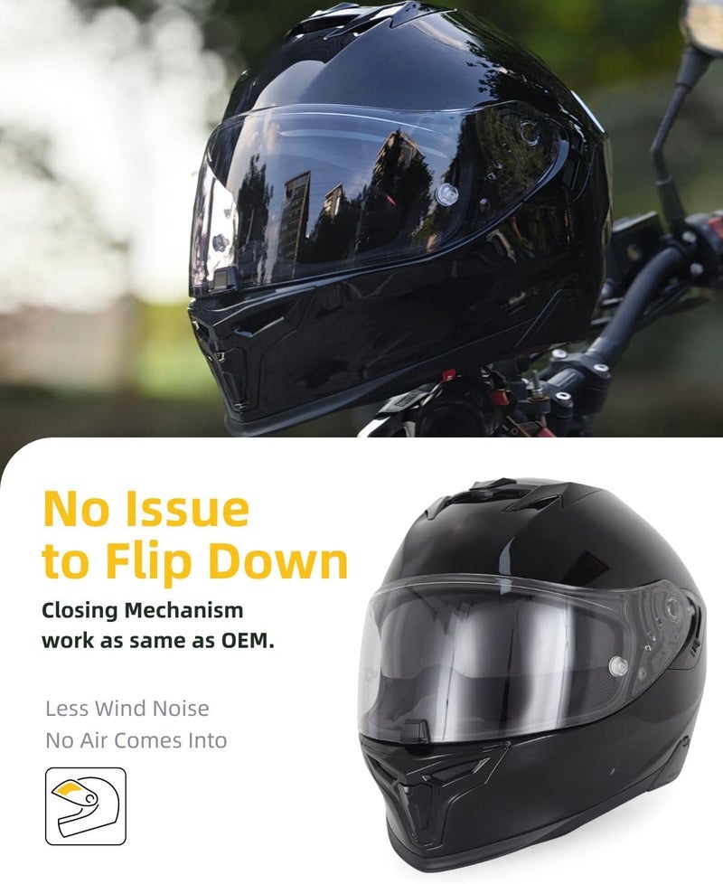SOMAN T520 Tinted Visor Replacements, R1 Face Shiled Replacements Compatible with T520 ST1400 R1 UV Protection Windproof (Transparent) - Image 3